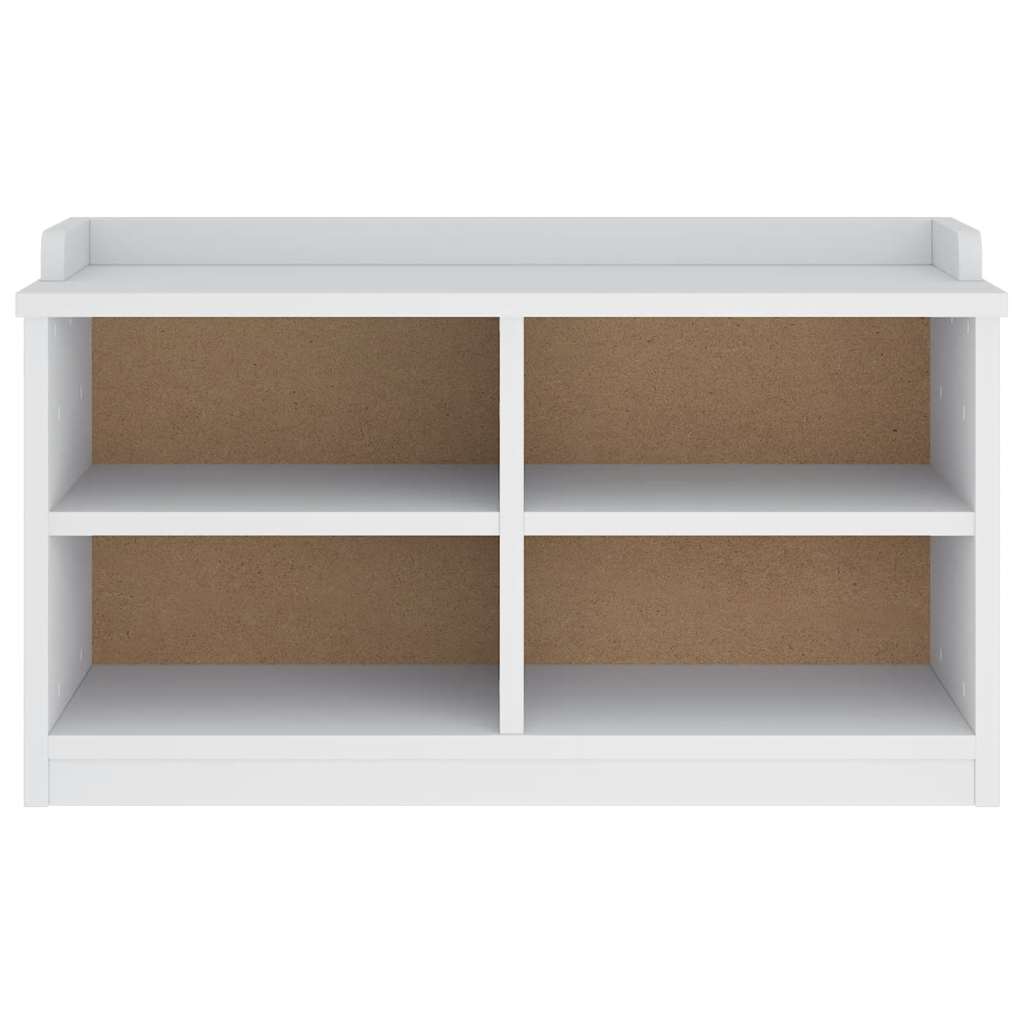 Hallbänk SANDNES vit 87x40x50 cm massiv trä furu