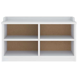 Hallbänk SANDNES vit 87x40x50 cm massiv trä furu