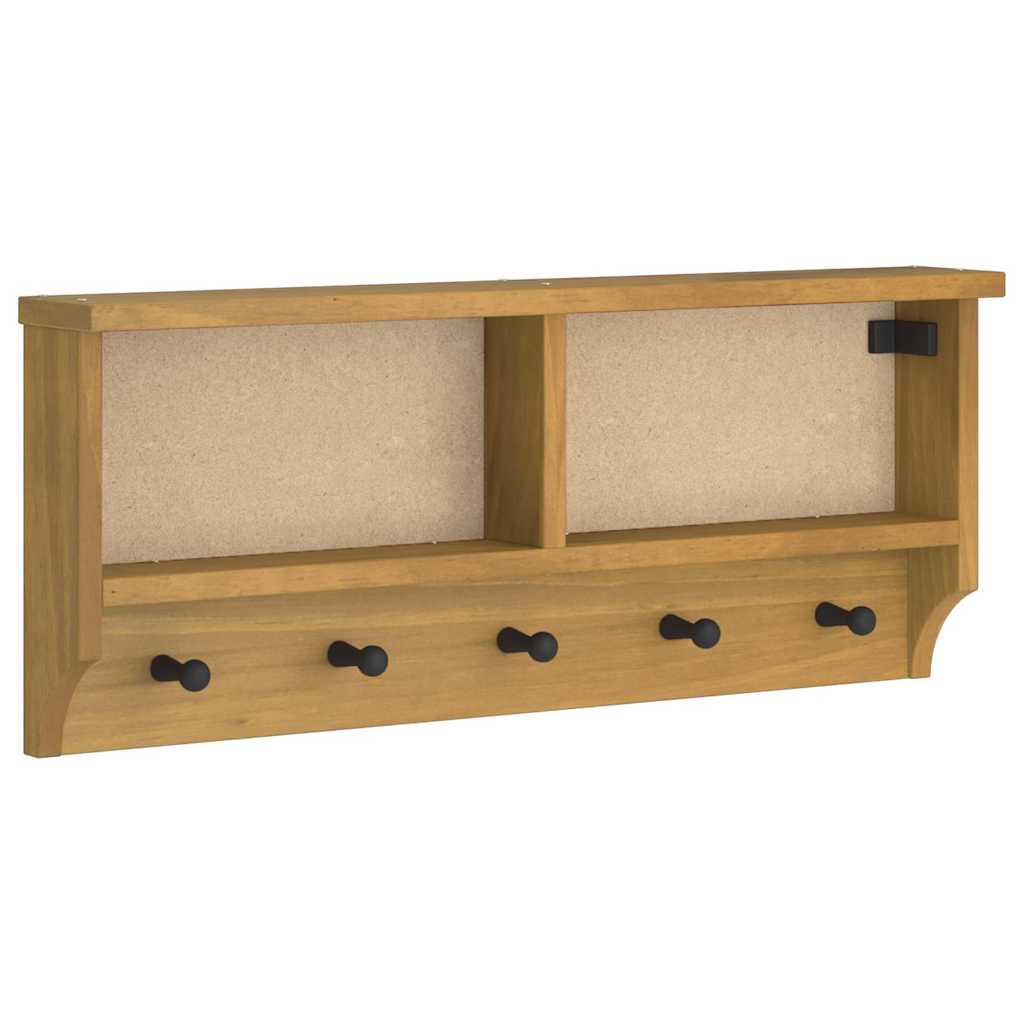 Vägghängd klädhängare SANDNES 87x12x35 cm massiv trä furu