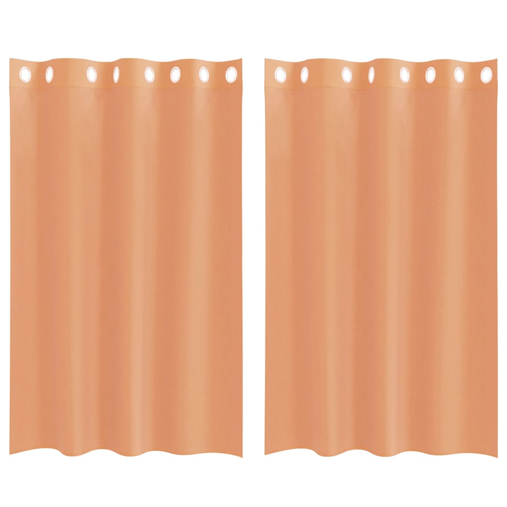 Voile gardiner med genomföringar 2 st terrakotta
