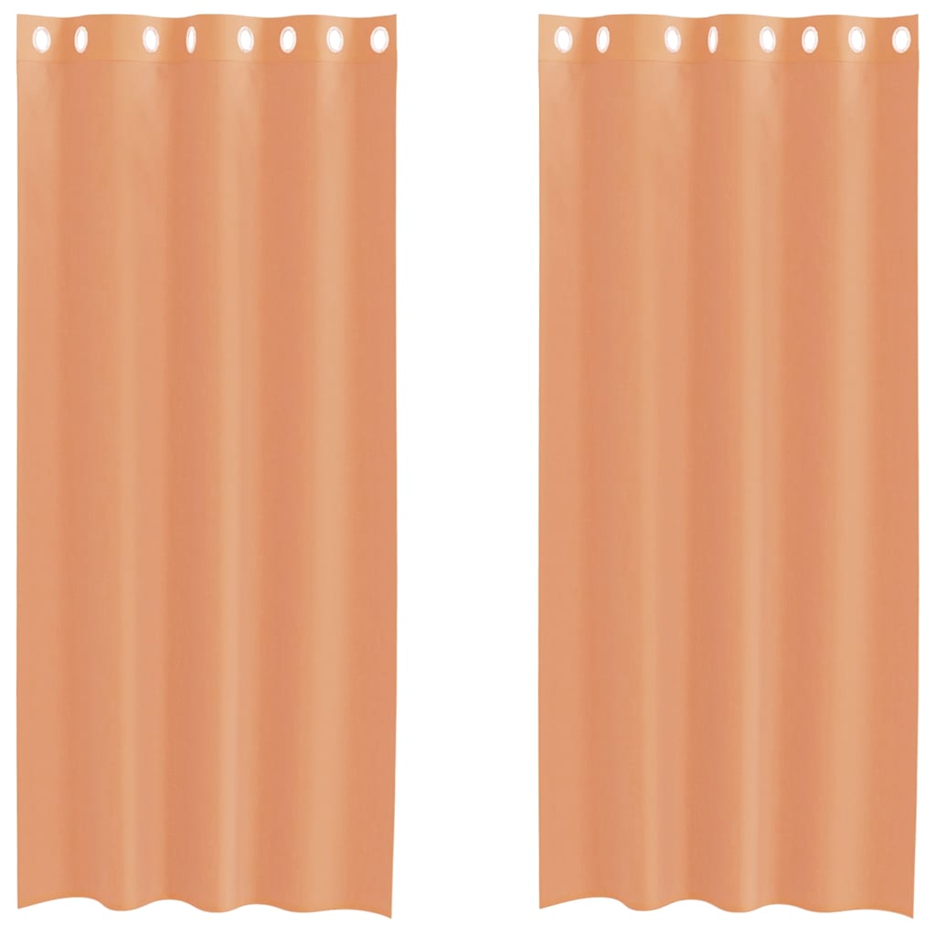 Voile gardiner med genomföringar 2 st terrakotta