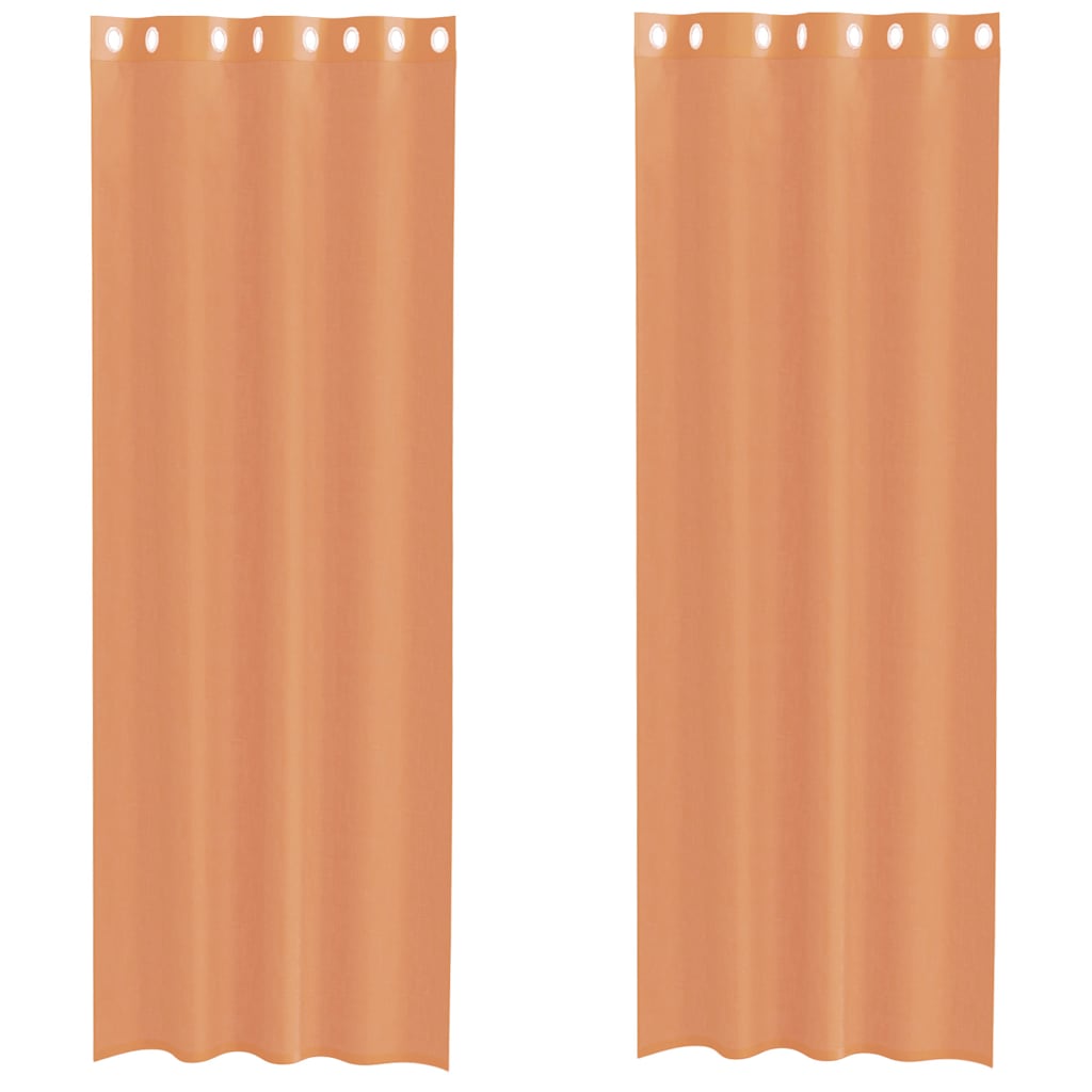 Voile gardiner med genomföringar 2 st terrakotta