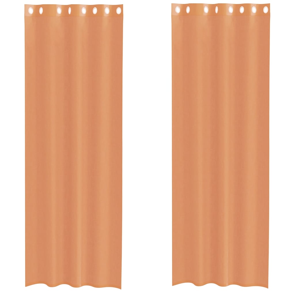 Voile gardiner med genomföringar 2 st terrakotta