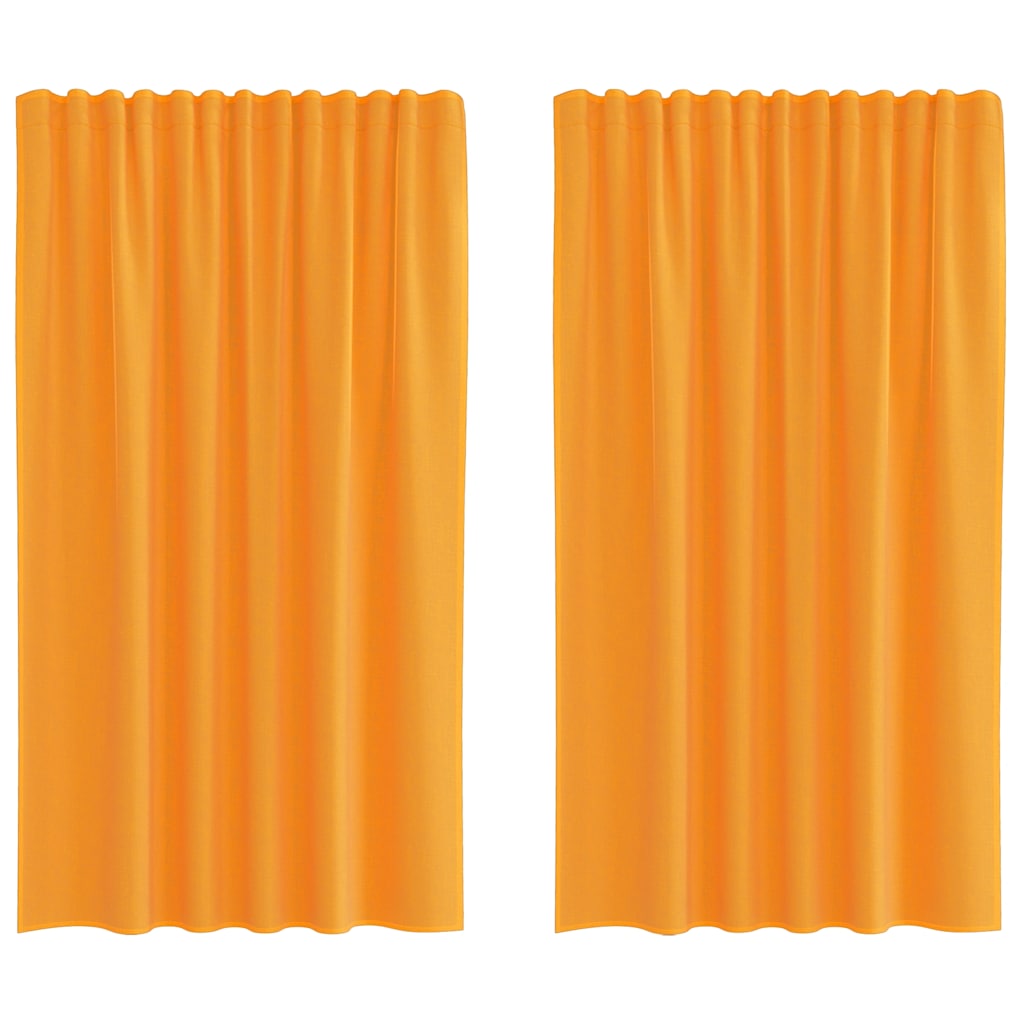 Voile gardiner med stångfickor 2 st orange