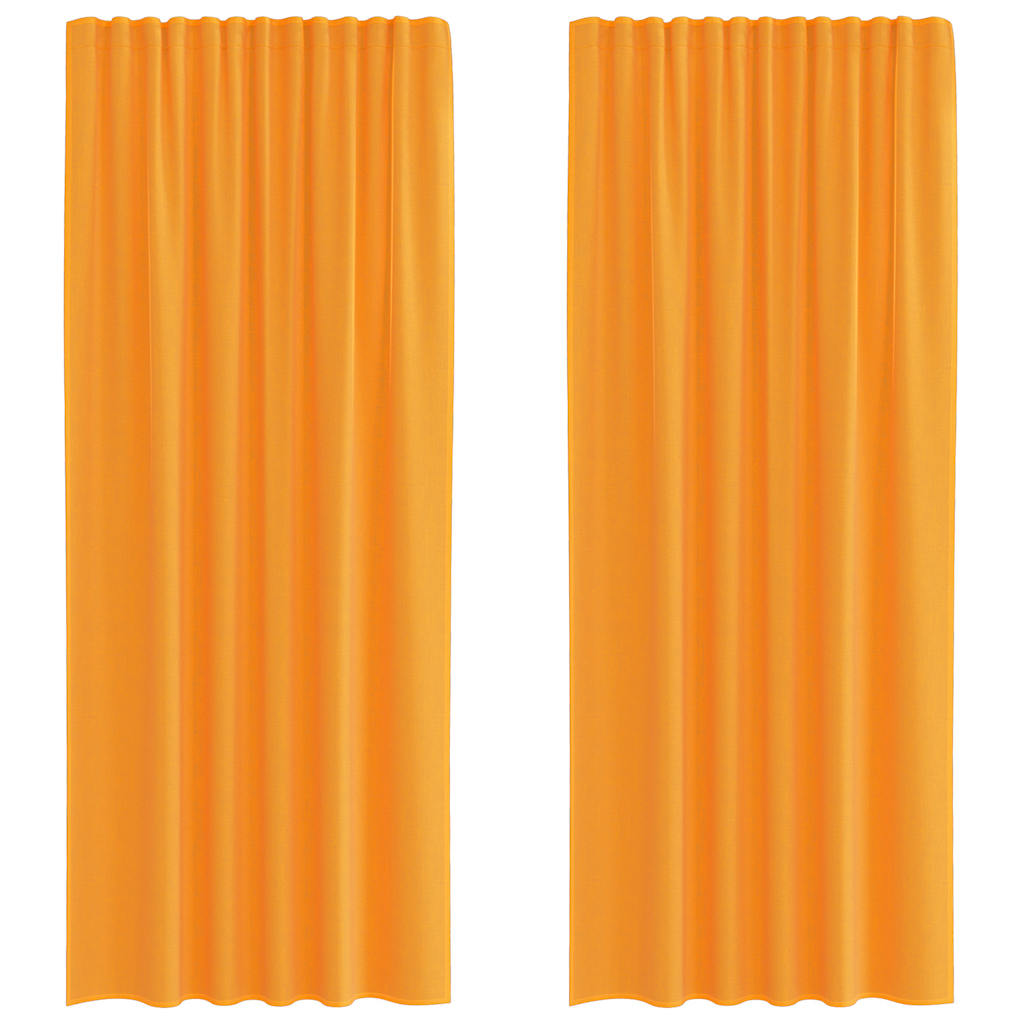 Voile gardiner med stångfickor 2 st orange