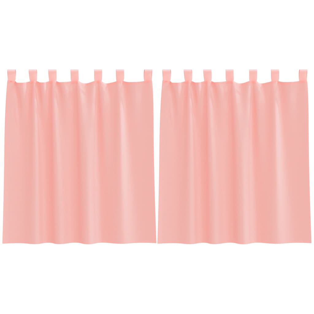 Voile gardiner med stångfickor 2 st rosa