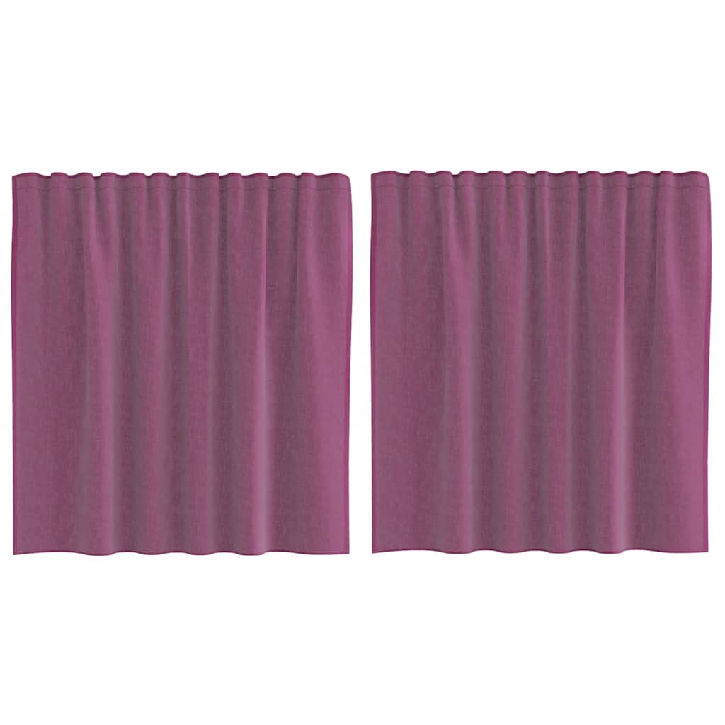 Voile gardiner med stångfickor 2 st lila