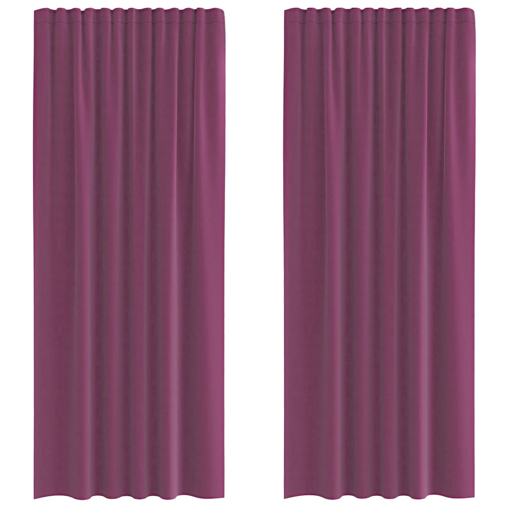 Voile gardiner med stångfickor 2 st lila