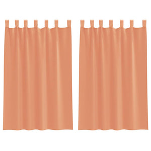 Voile gardiner med stångfickor 2 st terrakotta