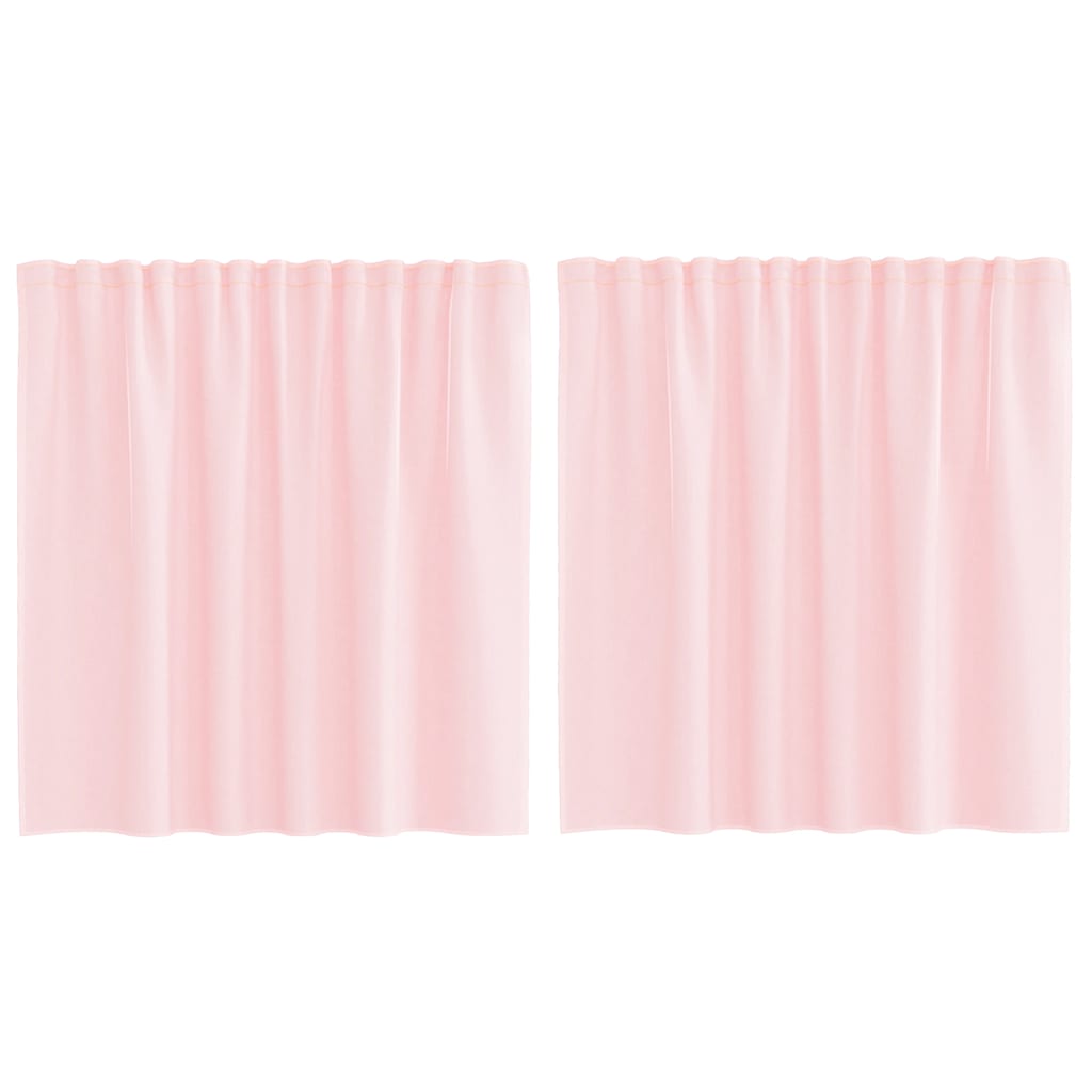 Voile gardiner med öglor 2 st ljusrosa 140x140 cm