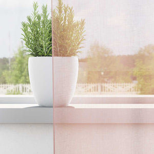 Voile gardiner med öglor 2 st ljusrosa 140x225 cm