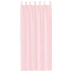 Voile gardiner med öglor 2 st ljusrosa 140x225 cm
