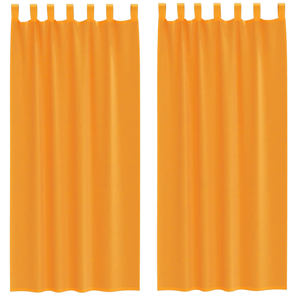 Voile gardiner med öglor 2 st orange 140x225 cm