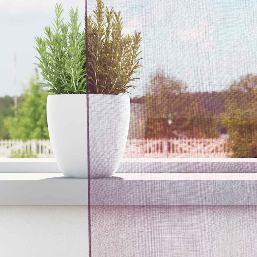 Voile gardiner med öglor 2 st lila 140x140 cm