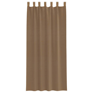 Voile gardiner med öglor 2 st ljusbrun 140x225 cm