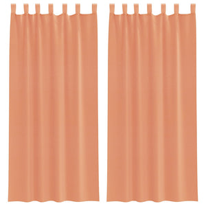 Voile gardiner med öglor 2 st terrakotta 140x245 cm