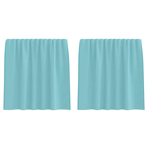 Voile gardiner med öglor 2 st turkos 140x140 cm