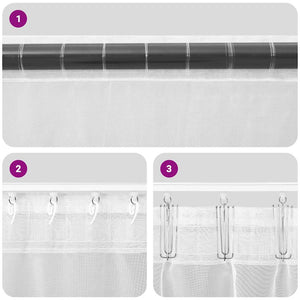 Voile gardiner med öglor 2 st turkos 140x140 cm