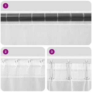 Voile gardiner med öglor 2 st, turkos 140x175 cm