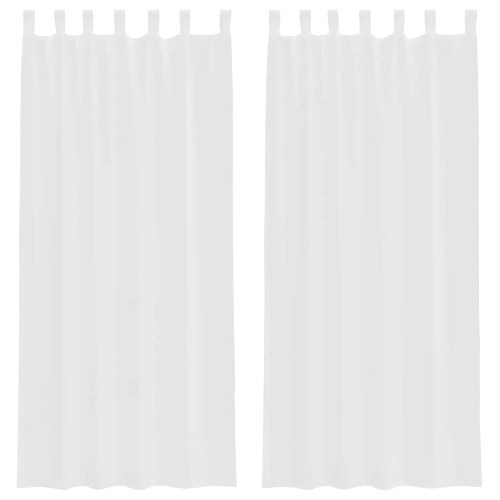 Voile gardiner med öglor 2 st vit 140x245 cm