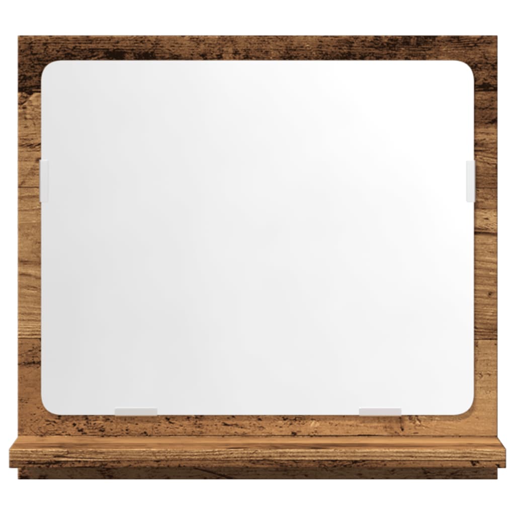 Spegelskåp för badrum åldrat trä 40x11x37 cm konstruerat trä