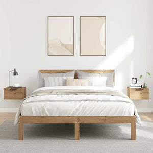 Väggmonterat sängbord 2 st artisan ek 34x30x20 cm