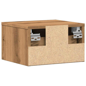 Väggmonterat sängbord 2 st artisan ek 34x30x20 cm