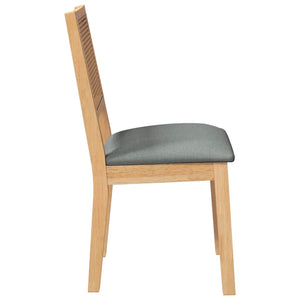 Matstolar med dynor 2 st, brunt massivt trä gummi