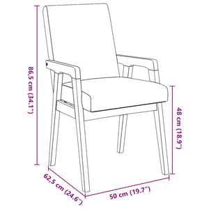 Matstolar med dynor 2 st, brunt massivt trä gummi