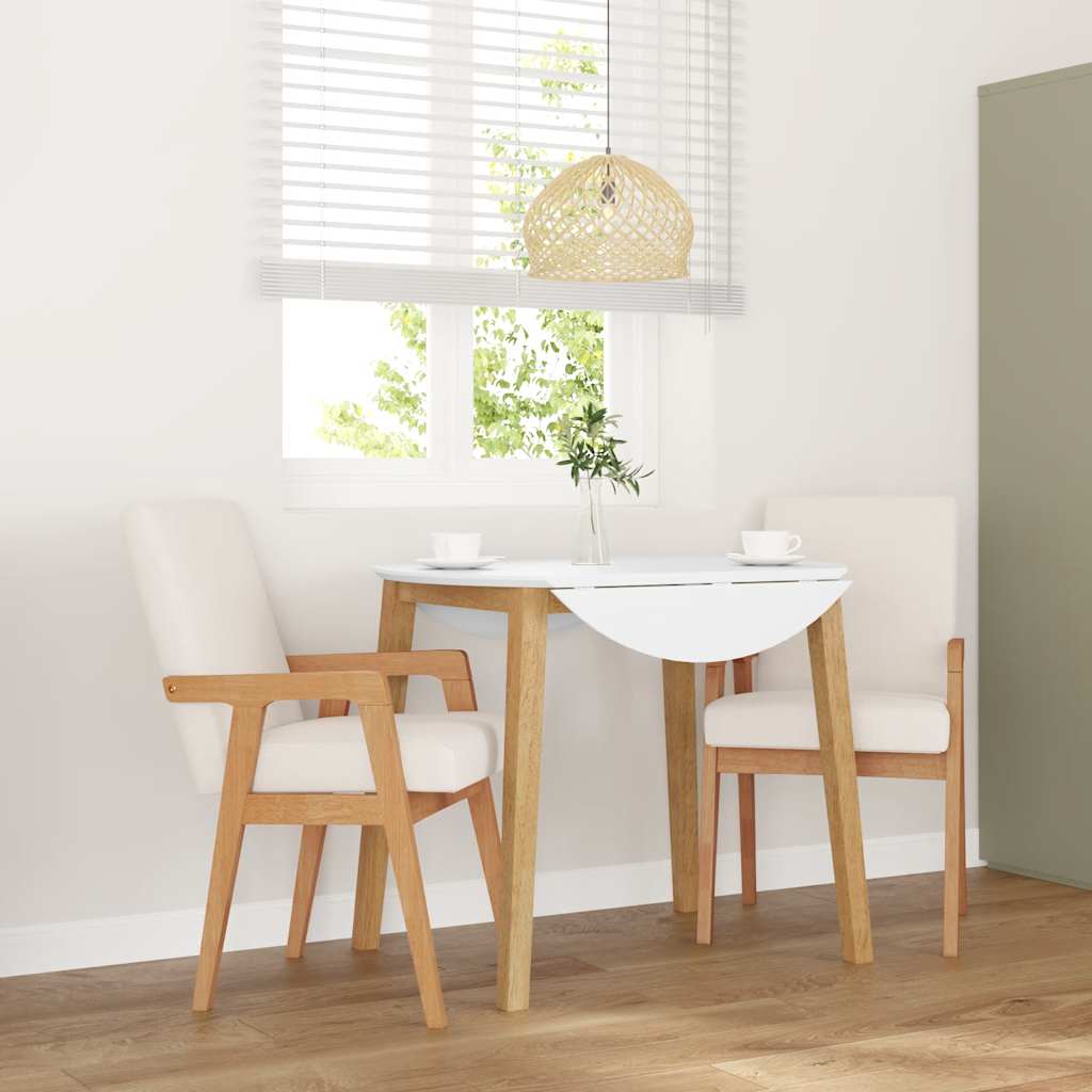 Matstolar med dynor 2 st massivt trä gummi