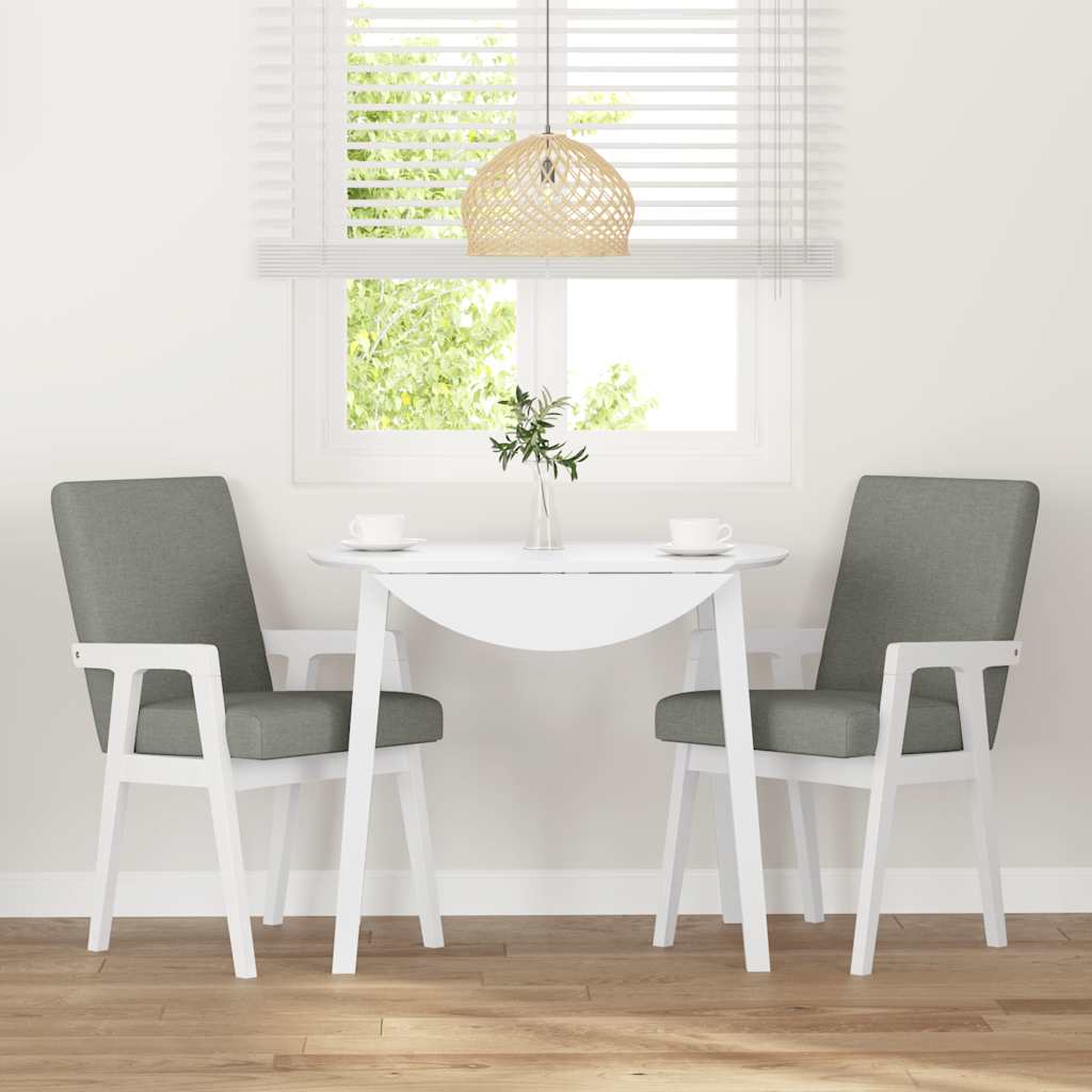 Matstolar med dynor 2 st, vit, massivt trä, gummi