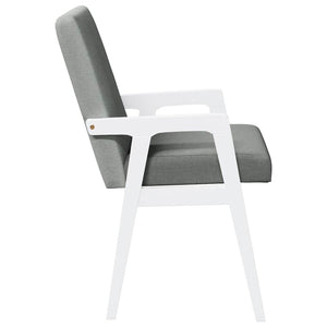 Matstolar med dynor 2 st, vit, massivt trä, gummi