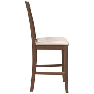 Barstolar med kuddar 2 st, brunt, massivt trä, gummi