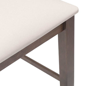 Barstolar med kuddar 2 st, brunt, massivt trä, gummi