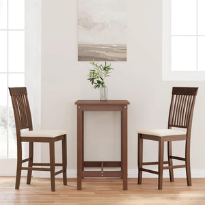 Barstolar med kuddar 2 st, brunt, massivt trä, gummi