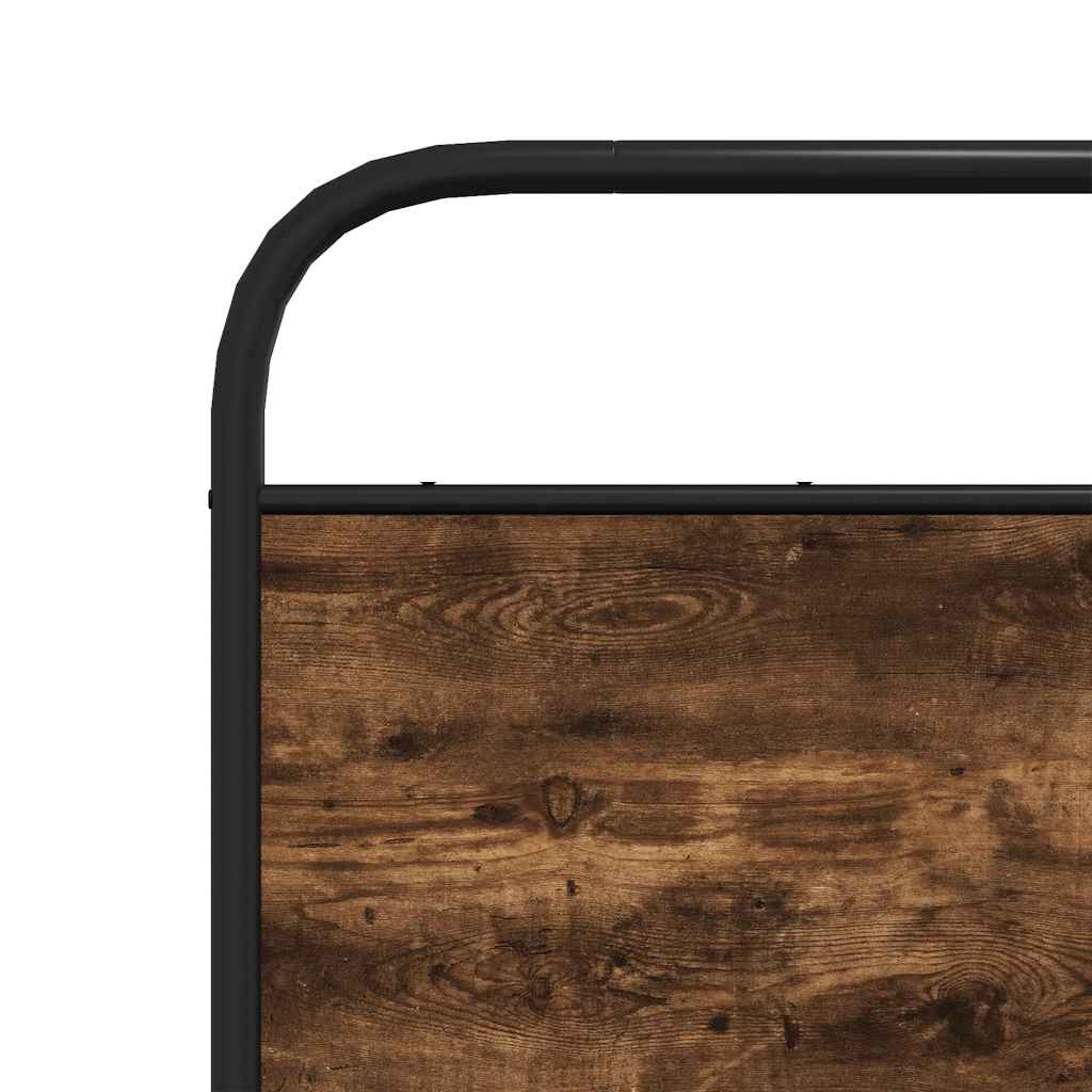 Sängram utan madrass rökfärgad ek 120x190 cm konstruerad trä