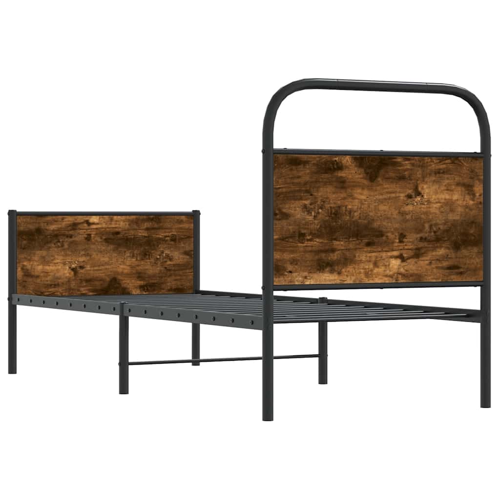 Sängram utan madrass sonoma-ek 75x190 cm konstruerad trä