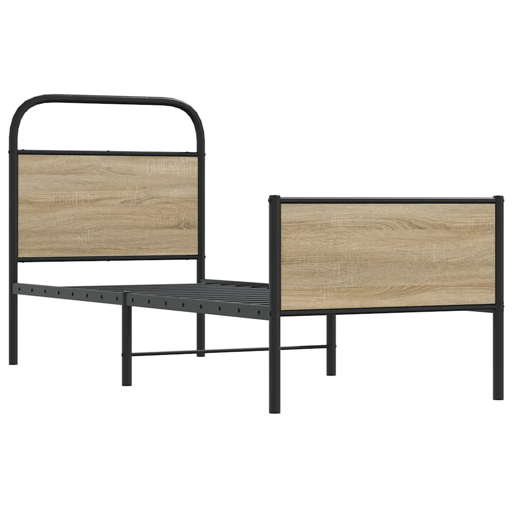 Sängram utan madrass sonoma-ek 80x200 cm konstruerad trä