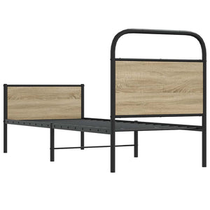 Sängram utan madrass sonoma-ek 80x200 cm konstruerad trä