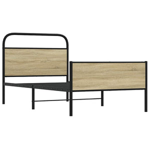 Sängram utan madrass sonoma-ek 107x203 cm konstruerad trä