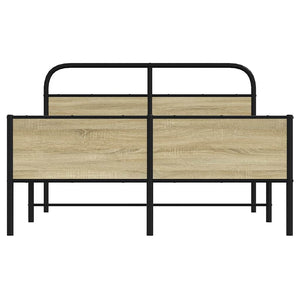 Sängram utan madrass sonoma-ek 135x190 cm konstruerad trä