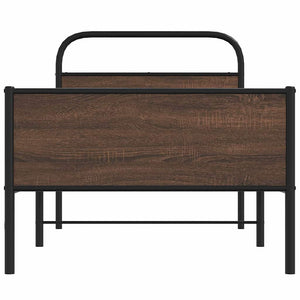 Sängram utan madrass brun ek 107x203 cm konstruerad trä