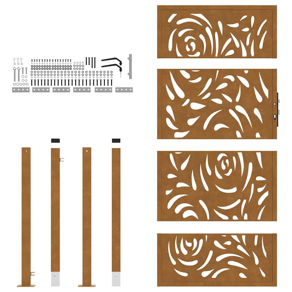 Trädgårdsgrind 100x175 cm väderbeständig stålflammdesign