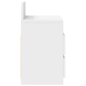 Sängbord 2 st med 2 lådor vit 40x33x60 cm