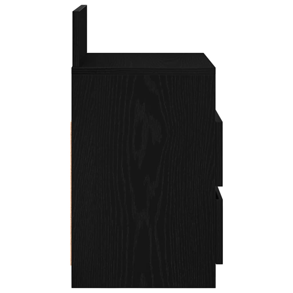 Sängbord med 2 lådor svart 40x33x60 cm