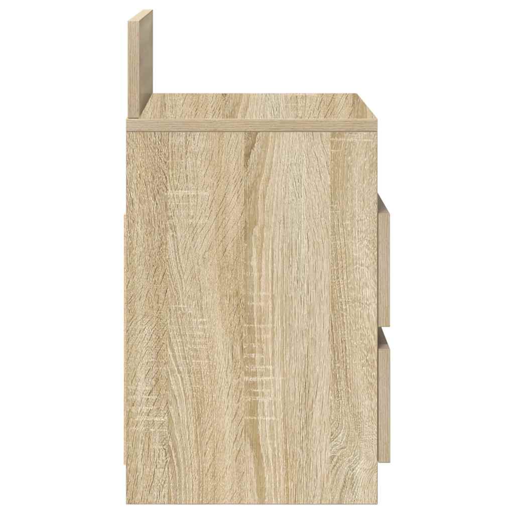 Sängbord 2 st med 2 lådor sonoma-ek 40x33x60 cm