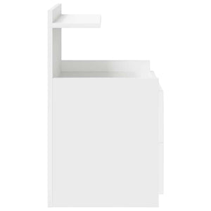 Sängbord med 2 lådor vit 40x36,5x62 cm