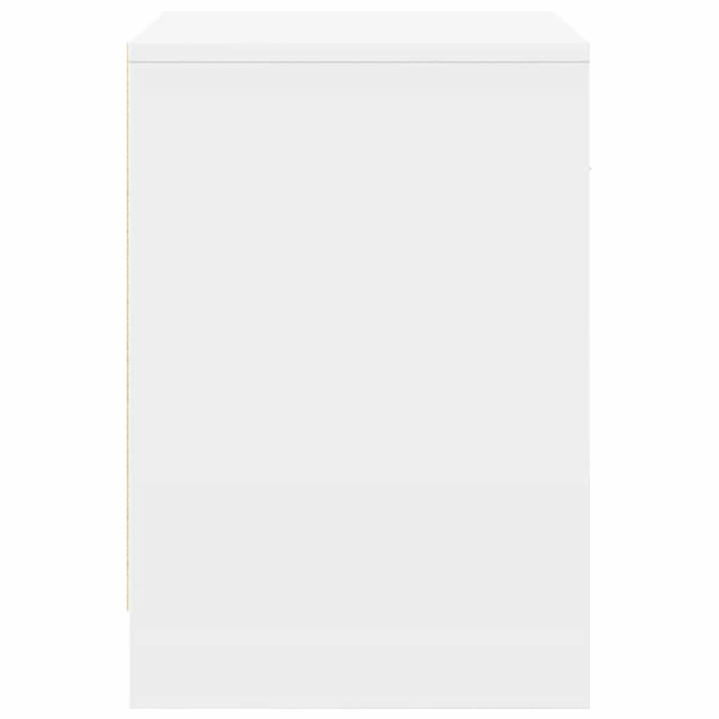 Sängbord med låda vit 40x34x50 cm