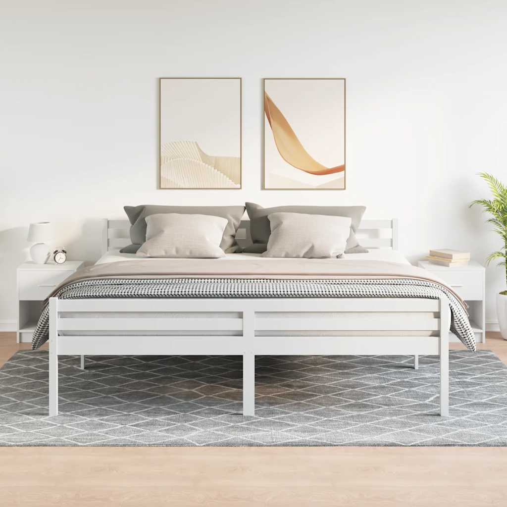 Sängbord 2 st med låda vit 40x34x50 cm