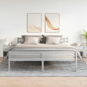 Sängbord 2 st med låda grå sonoma 40x34x50 cm